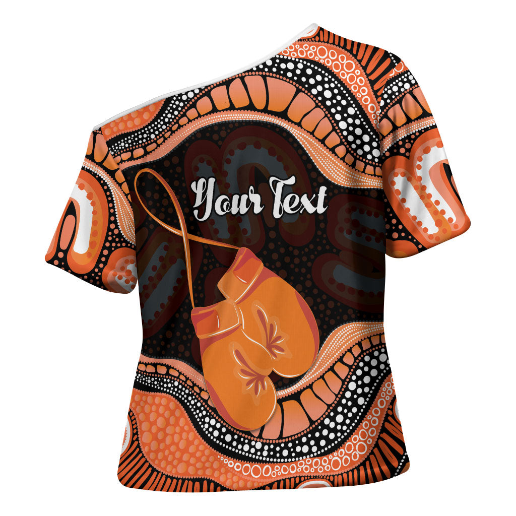 Personalised Australia Leukemia Support Cross Shoulder Shirt Aussie Cockatoo Fight Boxing Gloves Aboriginal Art