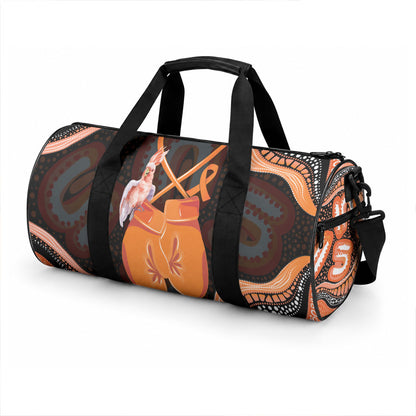 Australia Leukemia Support Duffle Bag Aussie Cockatoo Fight Boxing Gloves Aboriginal Art