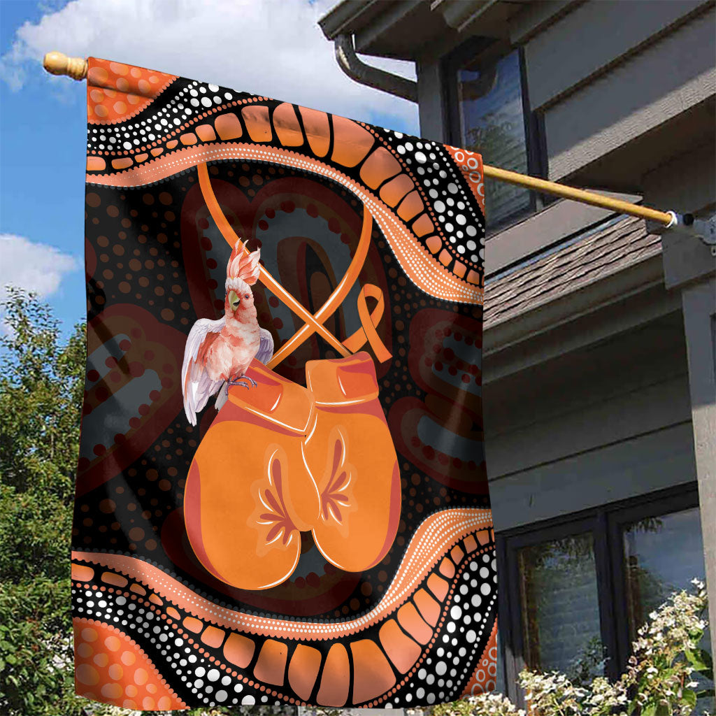 Australia Leukemia Support Garden Flag Aussie Cockatoo Fight Boxing Gloves Aboriginal Art