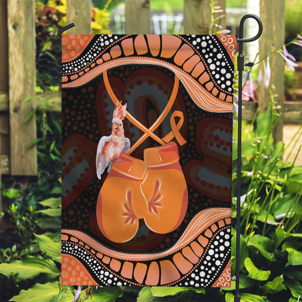 Australia Leukemia Support Garden Flag Aussie Cockatoo Fight Boxing Gloves Aboriginal Art