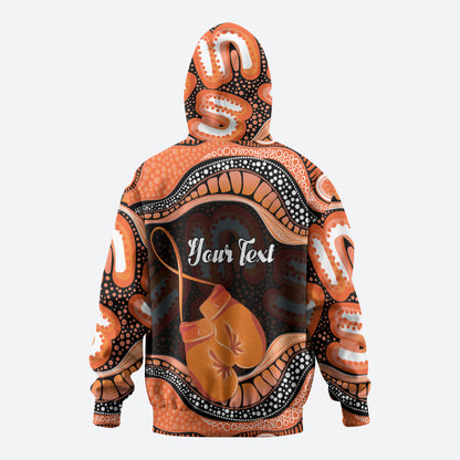 Personalised Australia Leukemia Support Hoodie Aussie Cockatoo Fight Boxing Gloves Aboriginal Art