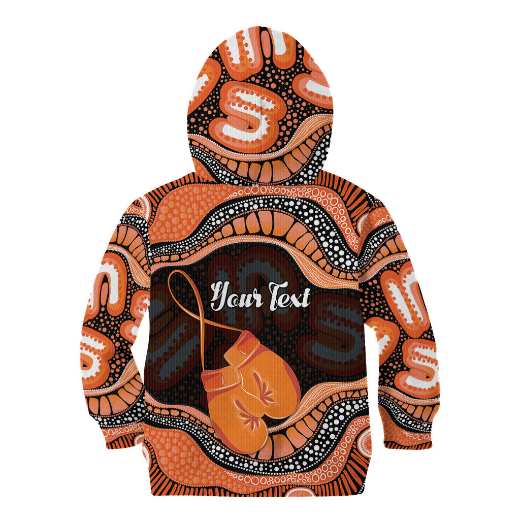 Personalised Australia Leukemia Support Kid Hoodie Aussie Cockatoo Fight Boxing Gloves Aboriginal Art