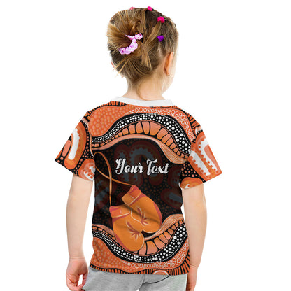 Personalised Australia Leukemia Support Kid T Shirt Aussie Cockatoo Fight Boxing Gloves Aboriginal Art