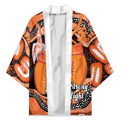 Personalised Australia Leukemia Support Kimono Aussie Cockatoo Fight Boxing Gloves Aboriginal Art