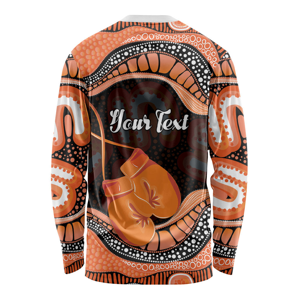 Personalised Australia Leukemia Support Long Sleeve Shirt Aussie Cockatoo Fight Boxing Gloves Aboriginal Art