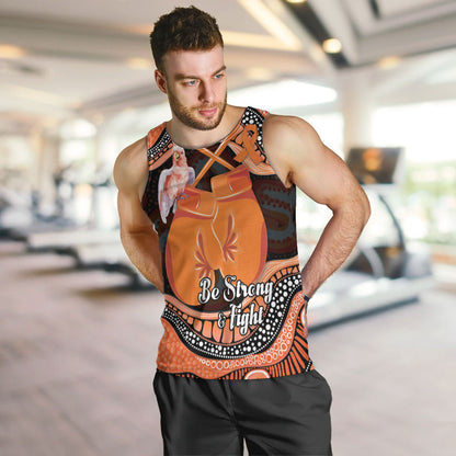 Personalised Australia Leukemia Support Men Tank Top Aussie Cockatoo Fight Boxing Gloves Aboriginal Art