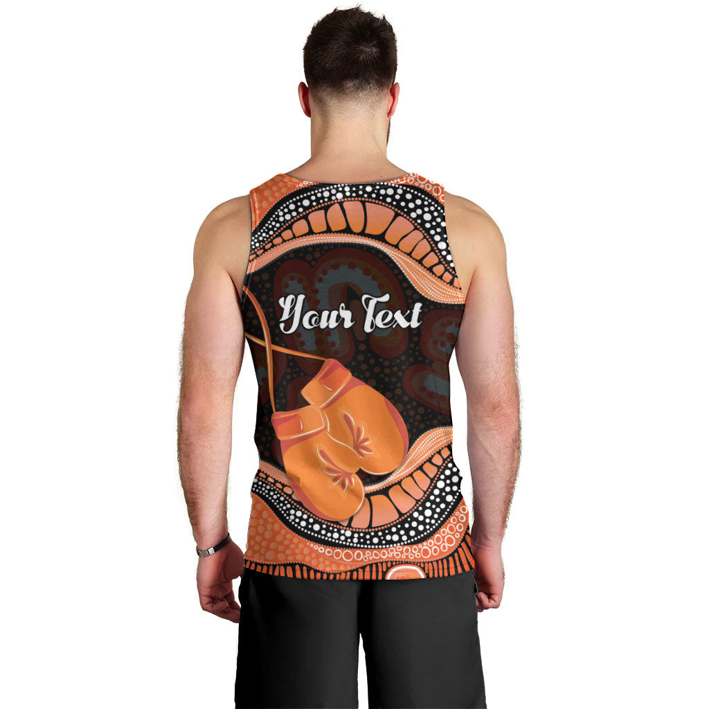 Personalised Australia Leukemia Support Men Tank Top Aussie Cockatoo Fight Boxing Gloves Aboriginal Art