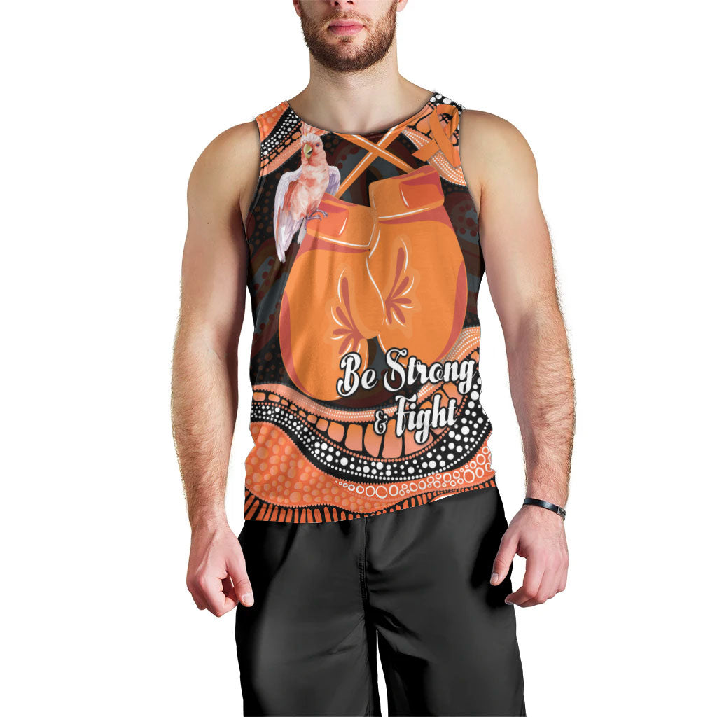 Personalised Australia Leukemia Support Men Tank Top Aussie Cockatoo Fight Boxing Gloves Aboriginal Art