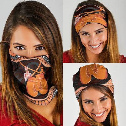 Australia Leukemia Support Neck Gaiter Aussie Cockatoo Fight Boxing Gloves Aboriginal Art