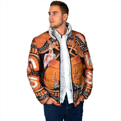 Personalised Australia Leukemia Support Padded Jacket Aussie Cockatoo Fight Boxing Gloves Aboriginal Art