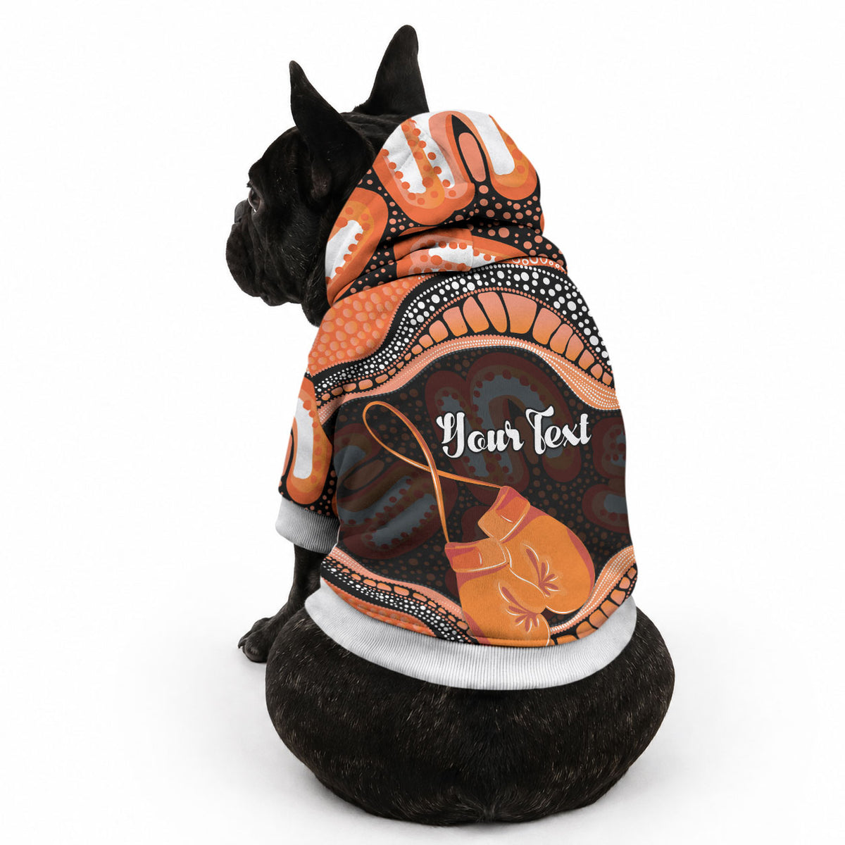 Personalised Australia Leukemia Support Pet Hoodie Aussie Cockatoo Fight Boxing Gloves Aboriginal Art