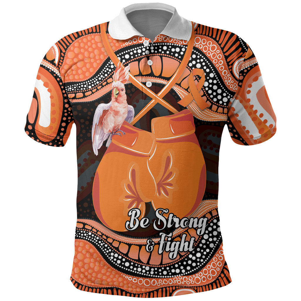 Personalised Australia Leukemia Support Polo Shirt Aussie Cockatoo Fight Boxing Gloves Aboriginal Art