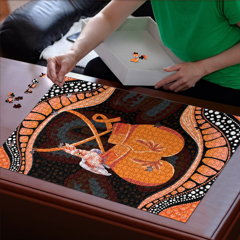 Australia Leukemia Support Puzzle Aussie Cockatoo Fight Boxing Gloves Aboriginal Art