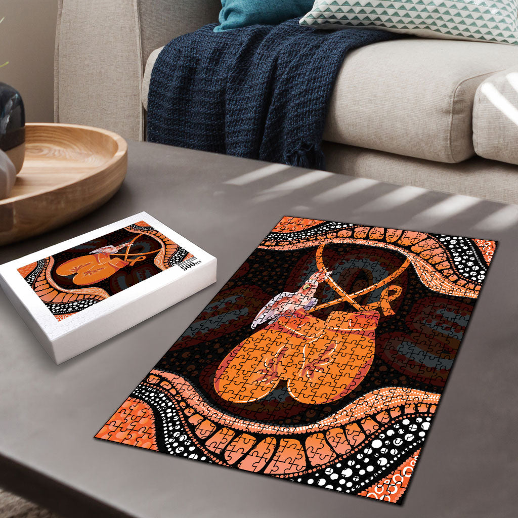 Australia Leukemia Support Puzzle Aussie Cockatoo Fight Boxing Gloves Aboriginal Art