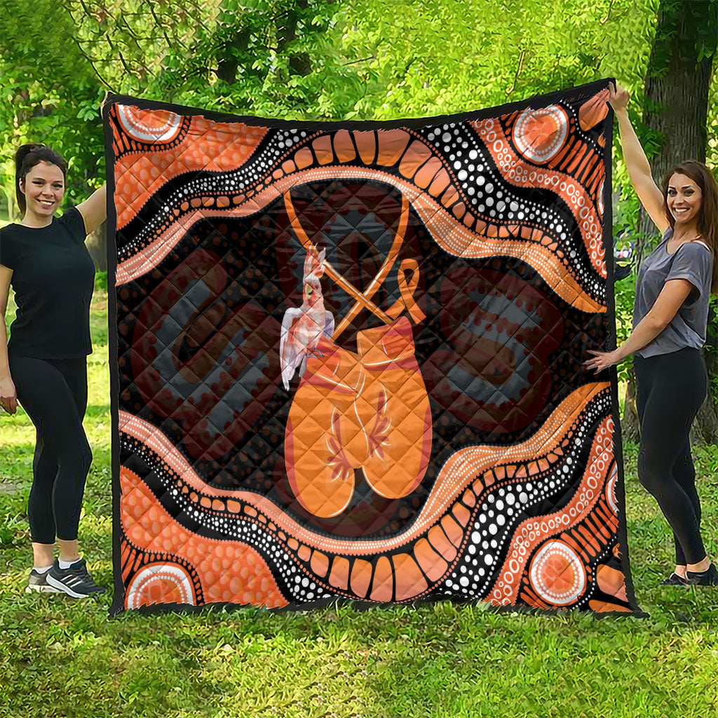 Australia Leukemia Support Quilt Aussie Cockatoo Fight Boxing Gloves Aboriginal Art