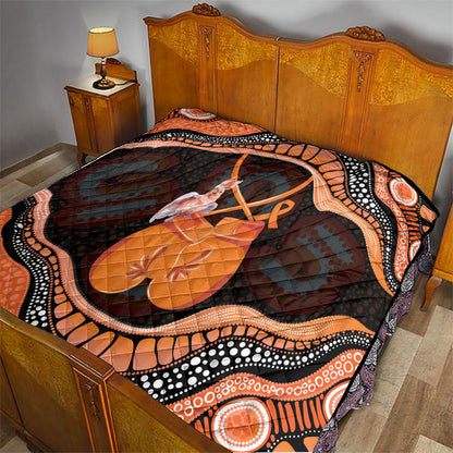 Australia Leukemia Support Quilt Aussie Cockatoo Fight Boxing Gloves Aboriginal Art
