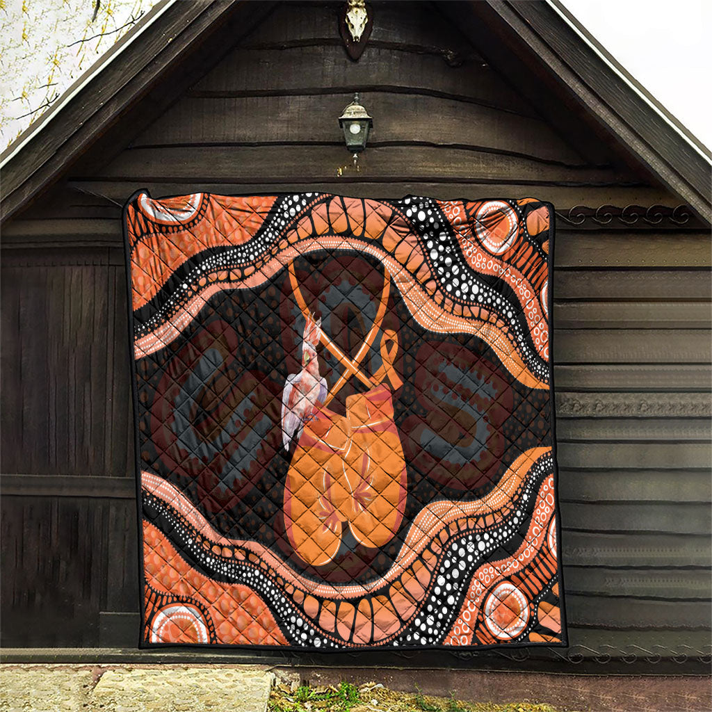 Australia Leukemia Support Quilt Aussie Cockatoo Fight Boxing Gloves Aboriginal Art