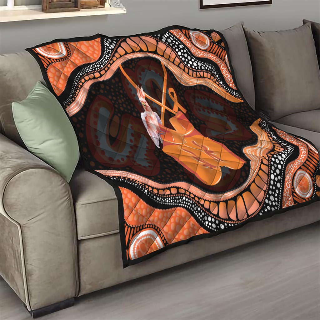 Australia Leukemia Support Quilt Aussie Cockatoo Fight Boxing Gloves Aboriginal Art
