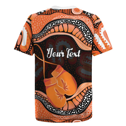Personalised Australia Leukemia Support Rugby Jersey Aussie Cockatoo Fight Boxing Gloves Aboriginal Art