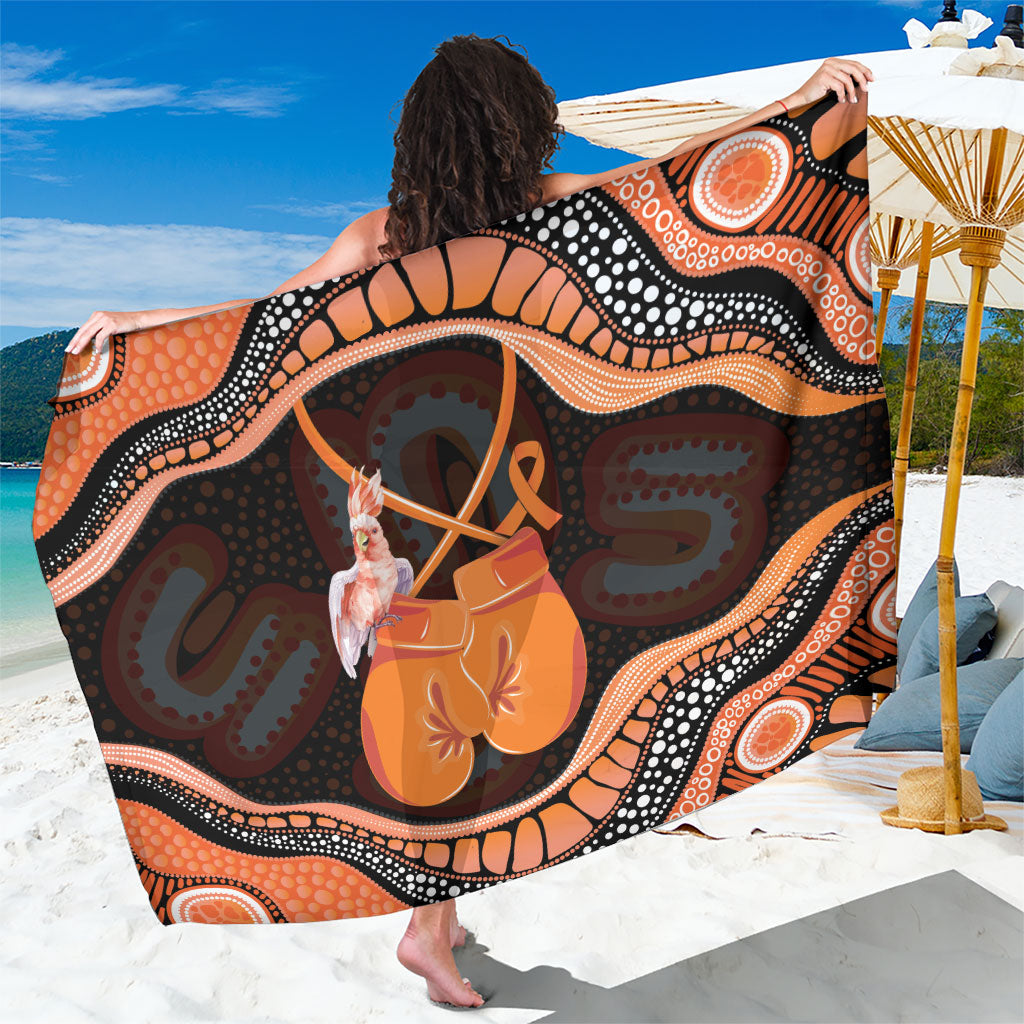 Australia Leukemia Support Sarong Aussie Cockatoo Fight Boxing Gloves Aboriginal Art