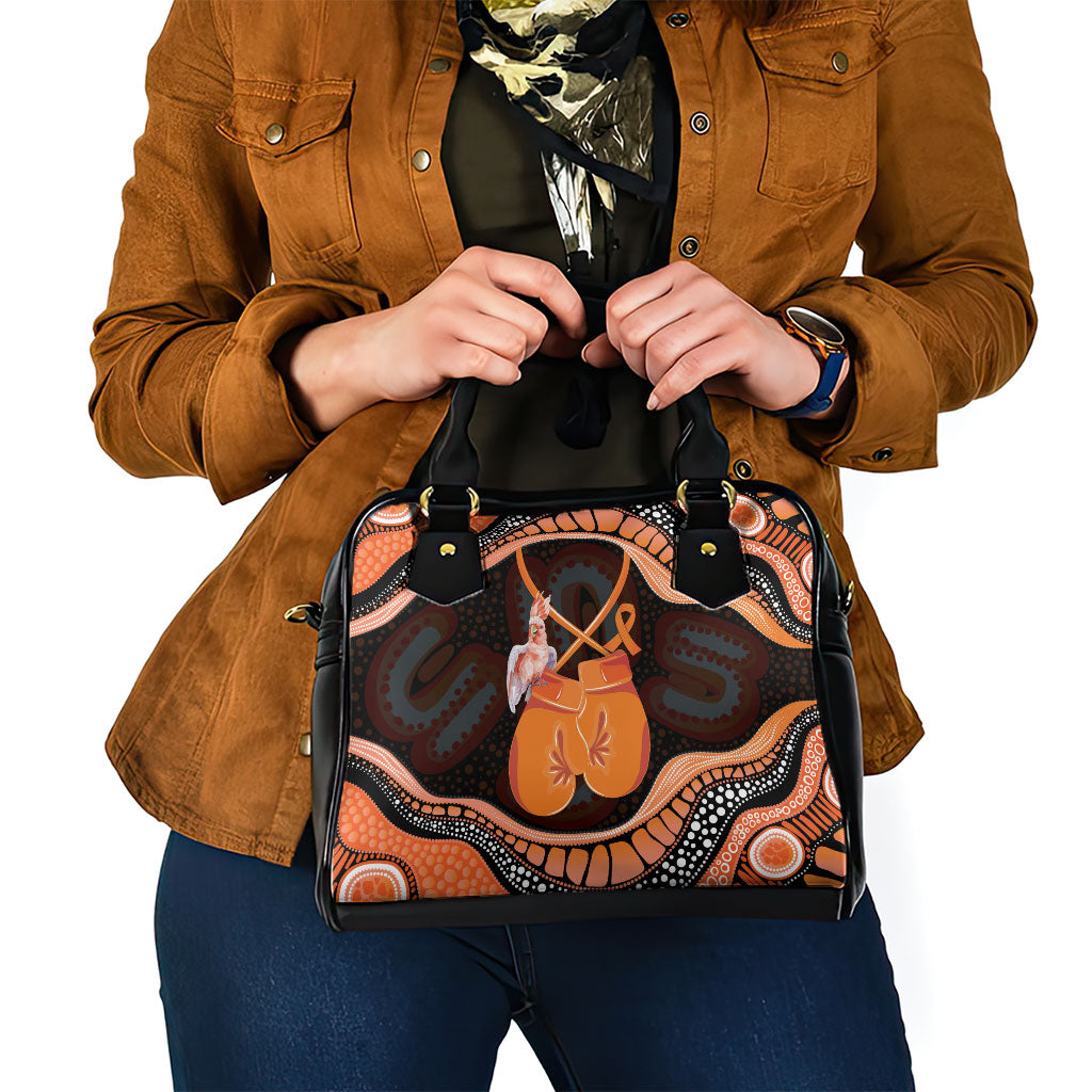 Australia Leukemia Support Shoulder Handbag Aussie Cockatoo Fight Boxing Gloves Aboriginal Art