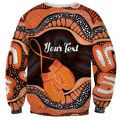 Personalised Australia Leukemia Support Sweatshirt Aussie Cockatoo Fight Boxing Gloves Aboriginal Art