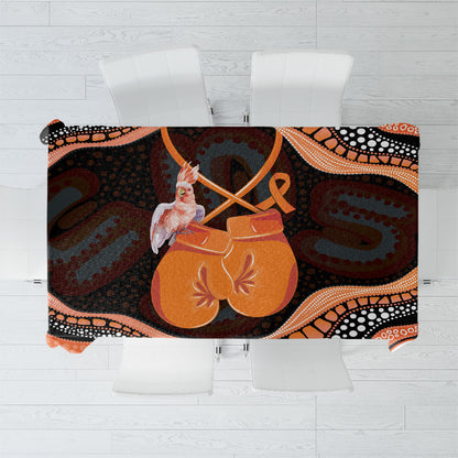 Australia Leukemia Support Tablecloth Aussie Cockatoo Fight Boxing Gloves Aboriginal Art