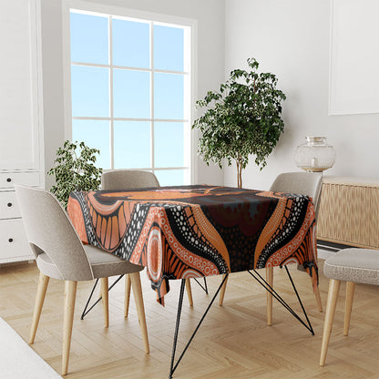 Australia Leukemia Support Tablecloth Aussie Cockatoo Fight Boxing Gloves Aboriginal Art