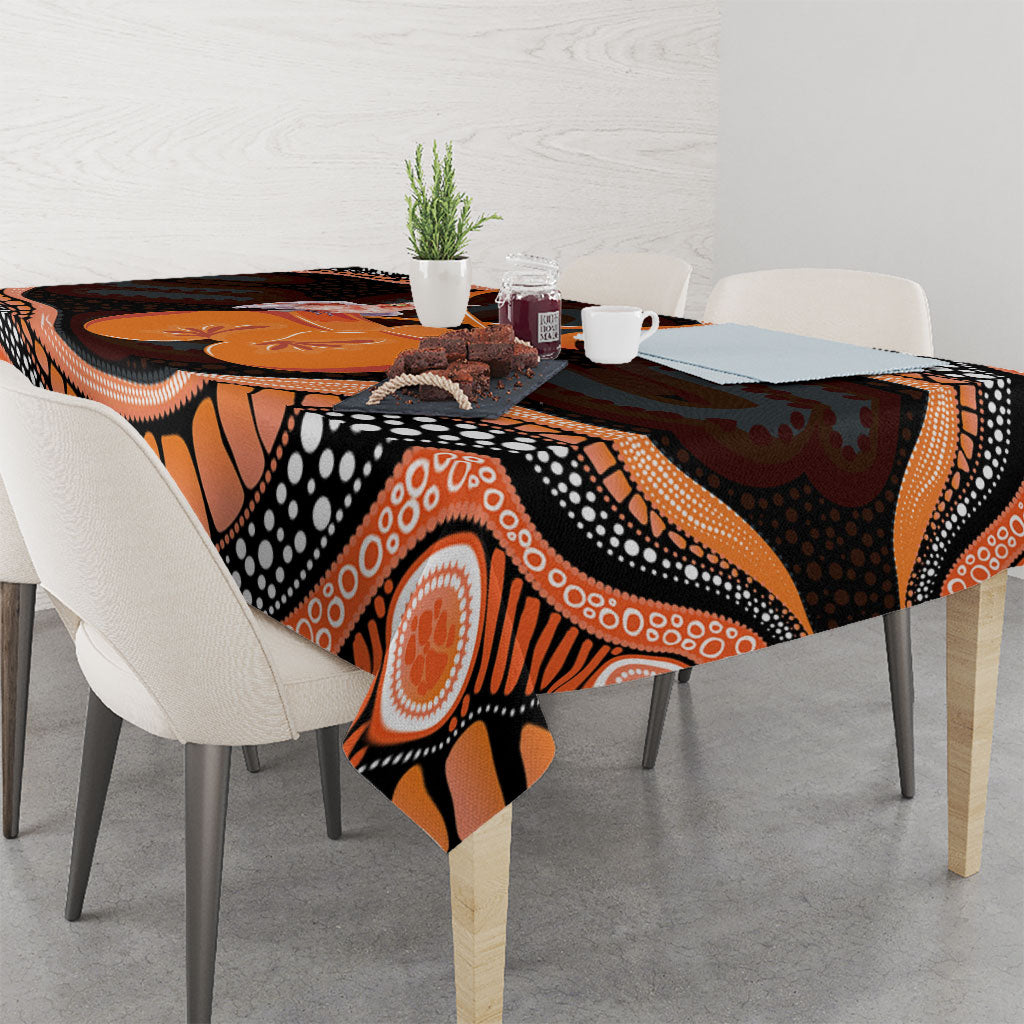 Australia Leukemia Support Tablecloth Aussie Cockatoo Fight Boxing Gloves Aboriginal Art
