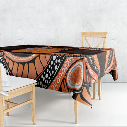 Australia Leukemia Support Tablecloth Aussie Cockatoo Fight Boxing Gloves Aboriginal Art