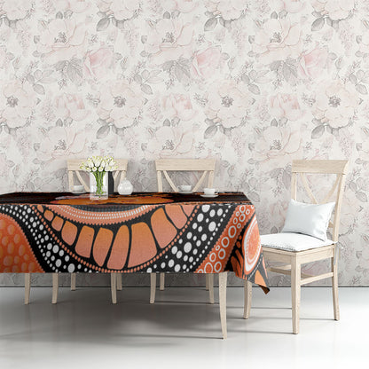 Australia Leukemia Support Tablecloth Aussie Cockatoo Fight Boxing Gloves Aboriginal Art