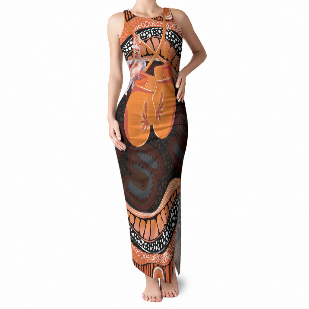 Personalised Australia Leukemia Support Tank Maxi Dress Aussie Cockatoo Fight Boxing Gloves Aboriginal Art