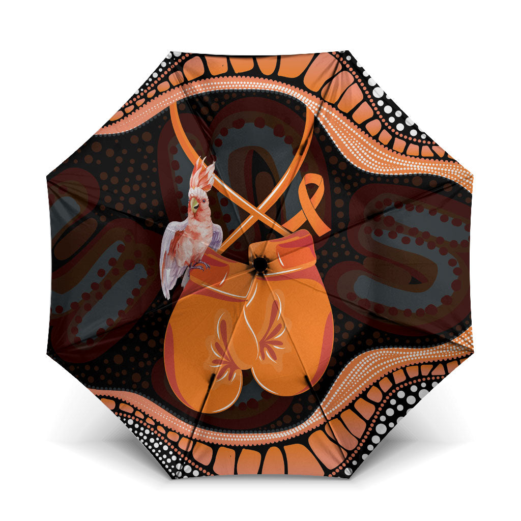 Australia Leukemia Support Umbrella Aussie Cockatoo Fight Boxing Gloves Aboriginal Art