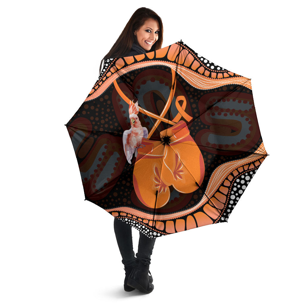 Australia Leukemia Support Umbrella Aussie Cockatoo Fight Boxing Gloves Aboriginal Art
