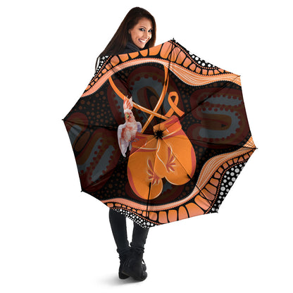 Australia Leukemia Support Umbrella Aussie Cockatoo Fight Boxing Gloves Aboriginal Art