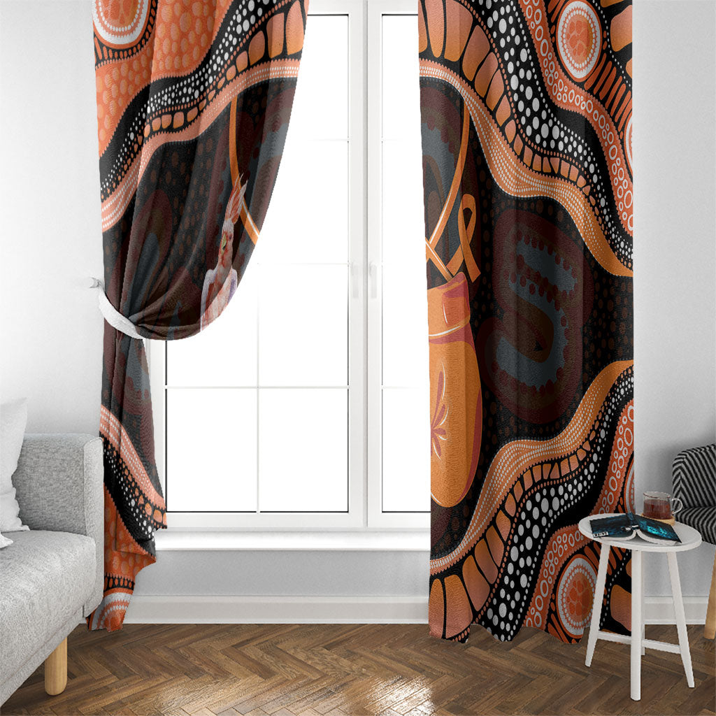 Australia Leukemia Support Window Curtain Aussie Cockatoo Fight Boxing Gloves Aboriginal Art