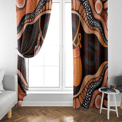 Australia Leukemia Support Window Curtain Aussie Cockatoo Fight Boxing Gloves Aboriginal Art