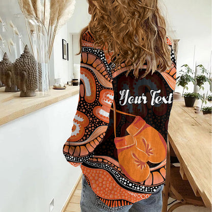 Personalised Australia Leukemia Support Women Casual Shirt Aussie Cockatoo Fight Boxing Gloves Aboriginal Art
