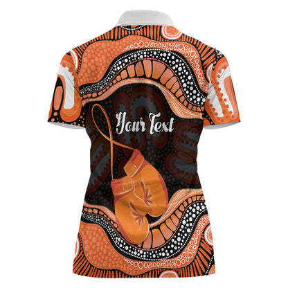 Personalised Australia Leukemia Support Women Polo Shirt Aussie Cockatoo Fight Boxing Gloves Aboriginal Art