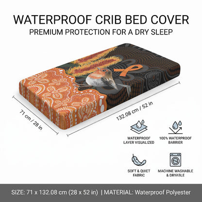 Australia Leukemia Support Baby Bed Cover Flame Robin Bottlebrush Aboriginal Art