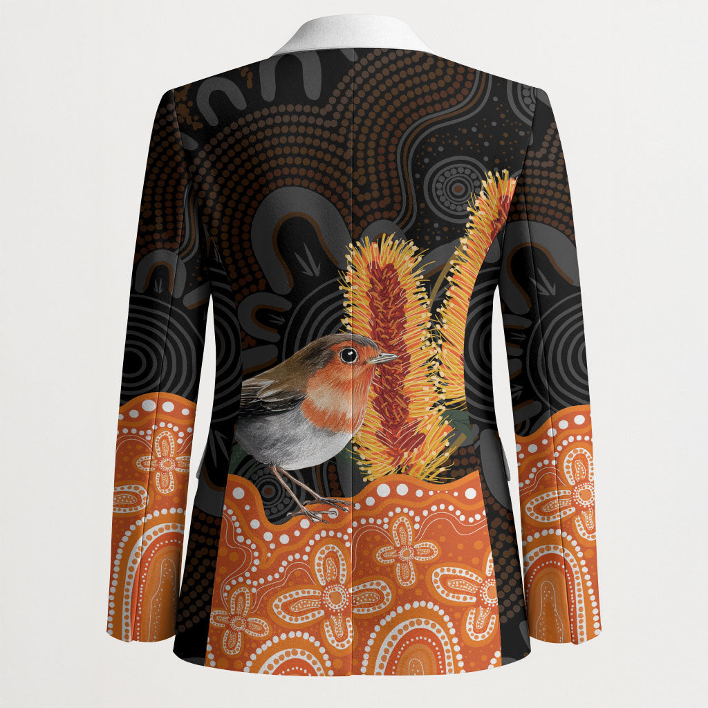 Australia Leukemia Support Blazer Flame Robin Bottlebrush Aboriginal Art