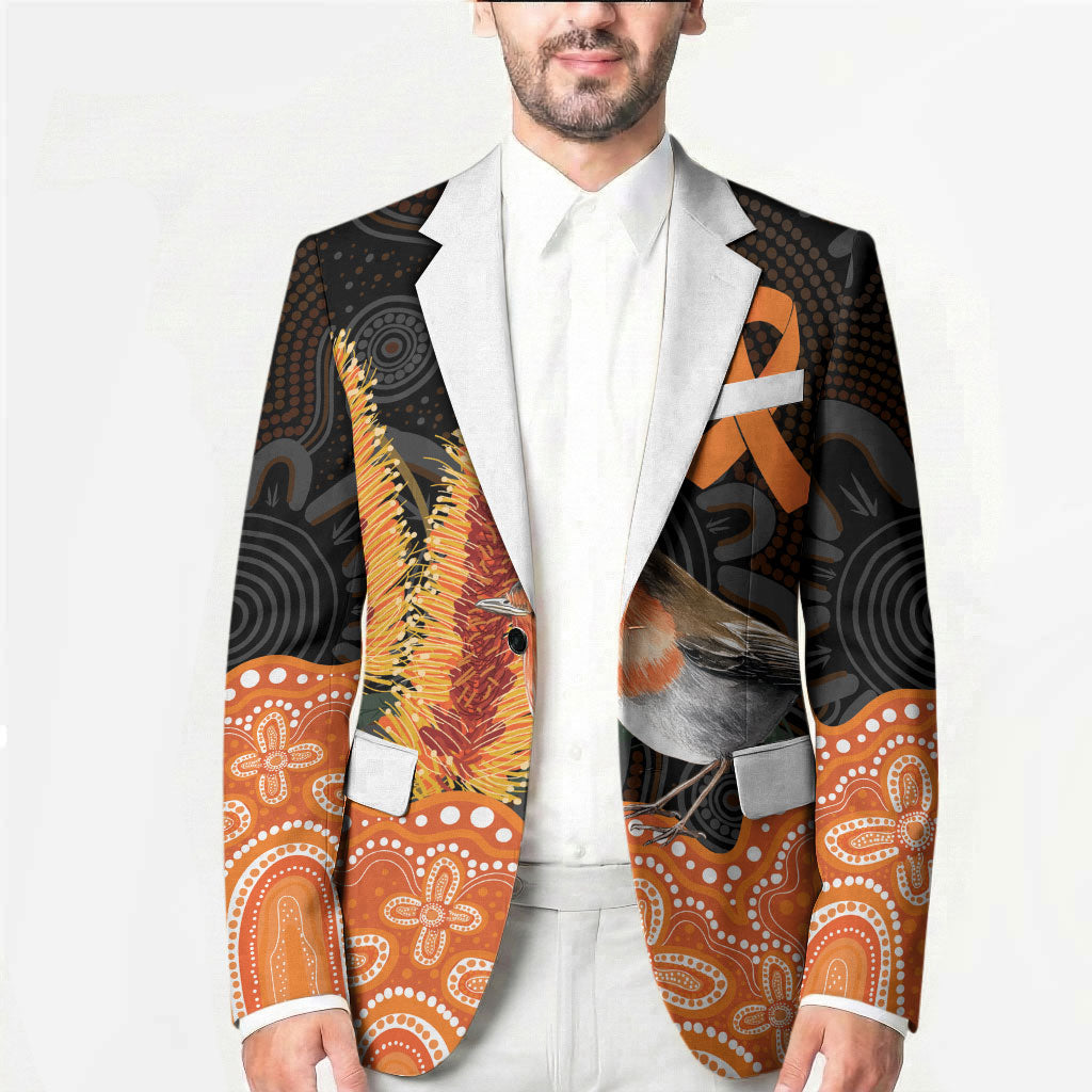 Australia Leukemia Support Blazer Flame Robin Bottlebrush Aboriginal Art