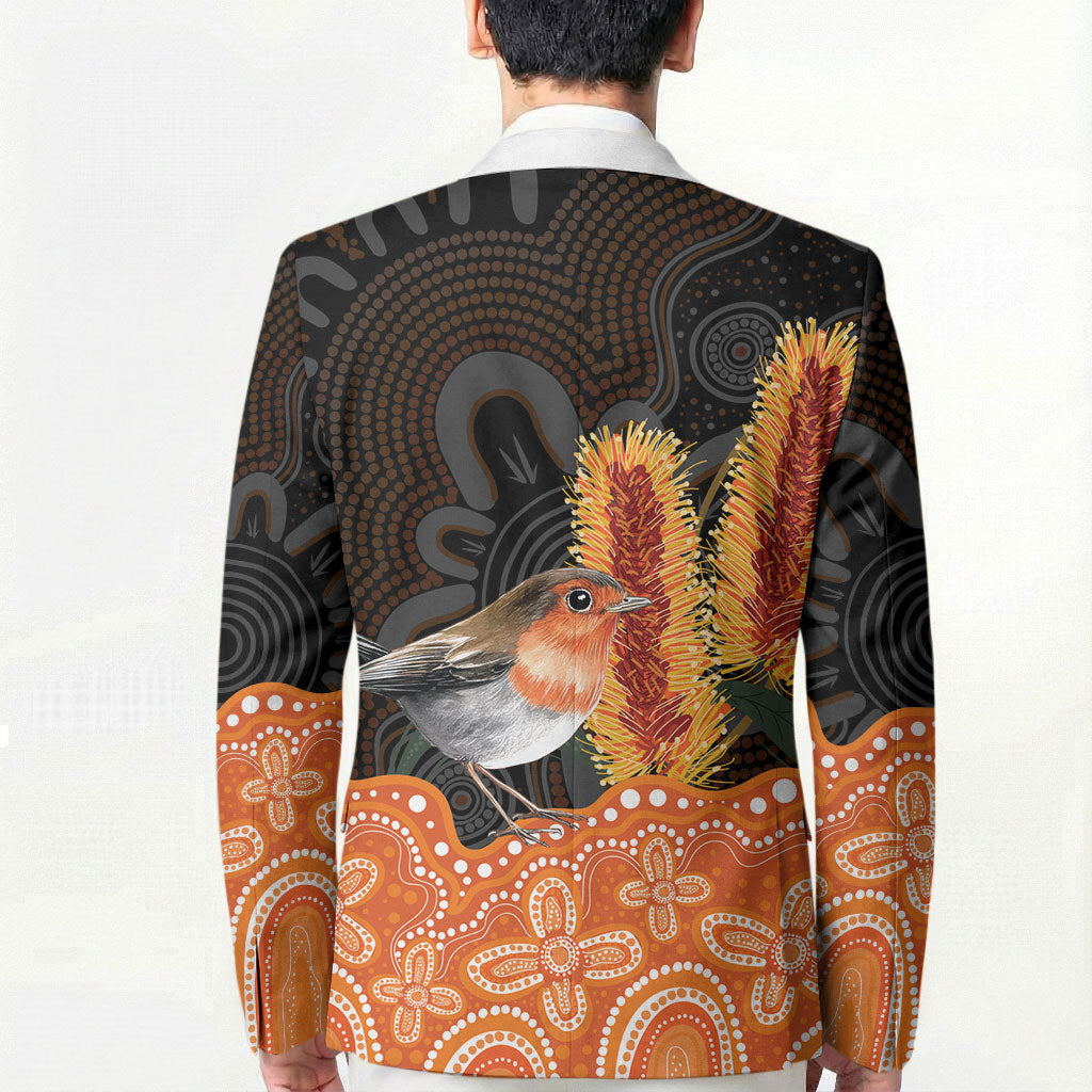 Australia Leukemia Support Blazer Flame Robin Bottlebrush Aboriginal Art