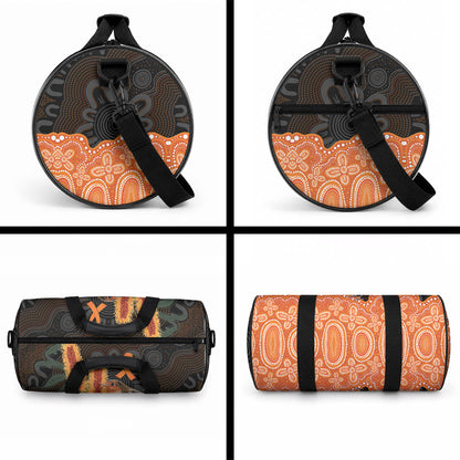 Australia Leukemia Support Duffle Bag Flame Robin Bottlebrush Aboriginal Art