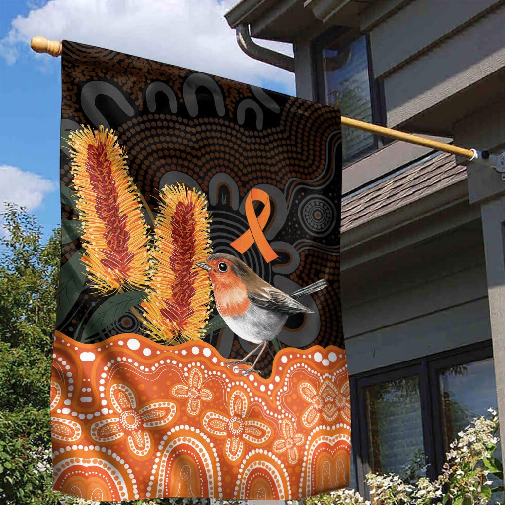 Australia Leukemia Support Garden Flag Flame Robin Bottlebrush Aboriginal Art