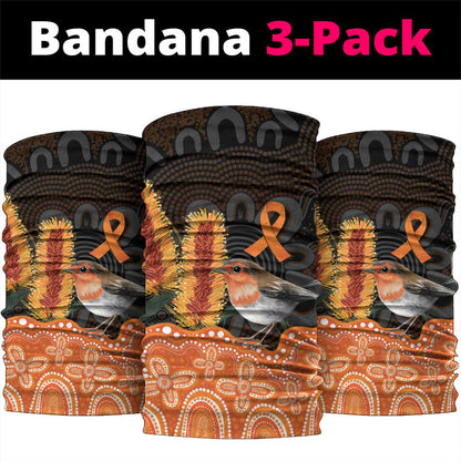 Australia Leukemia Support Neck Gaiter Flame Robin Bottlebrush Aboriginal Art