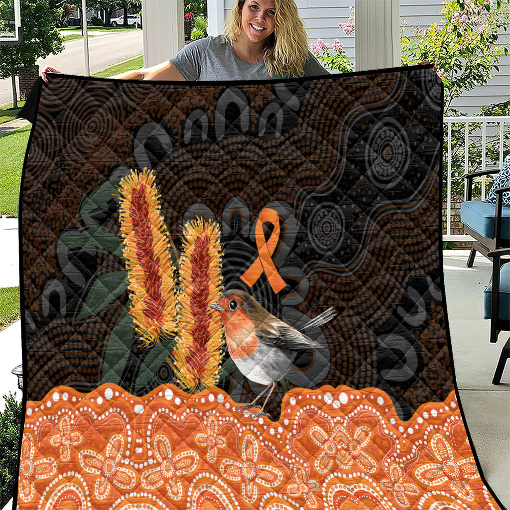 Australia Leukemia Support Quilt Flame Robin Bottlebrush Aboriginal Art