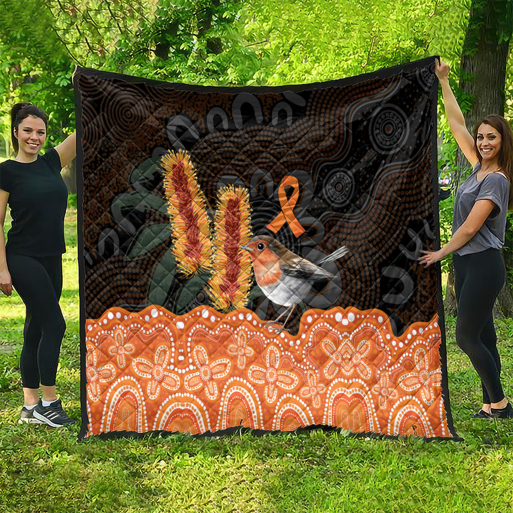 Australia Leukemia Support Quilt Flame Robin Bottlebrush Aboriginal Art