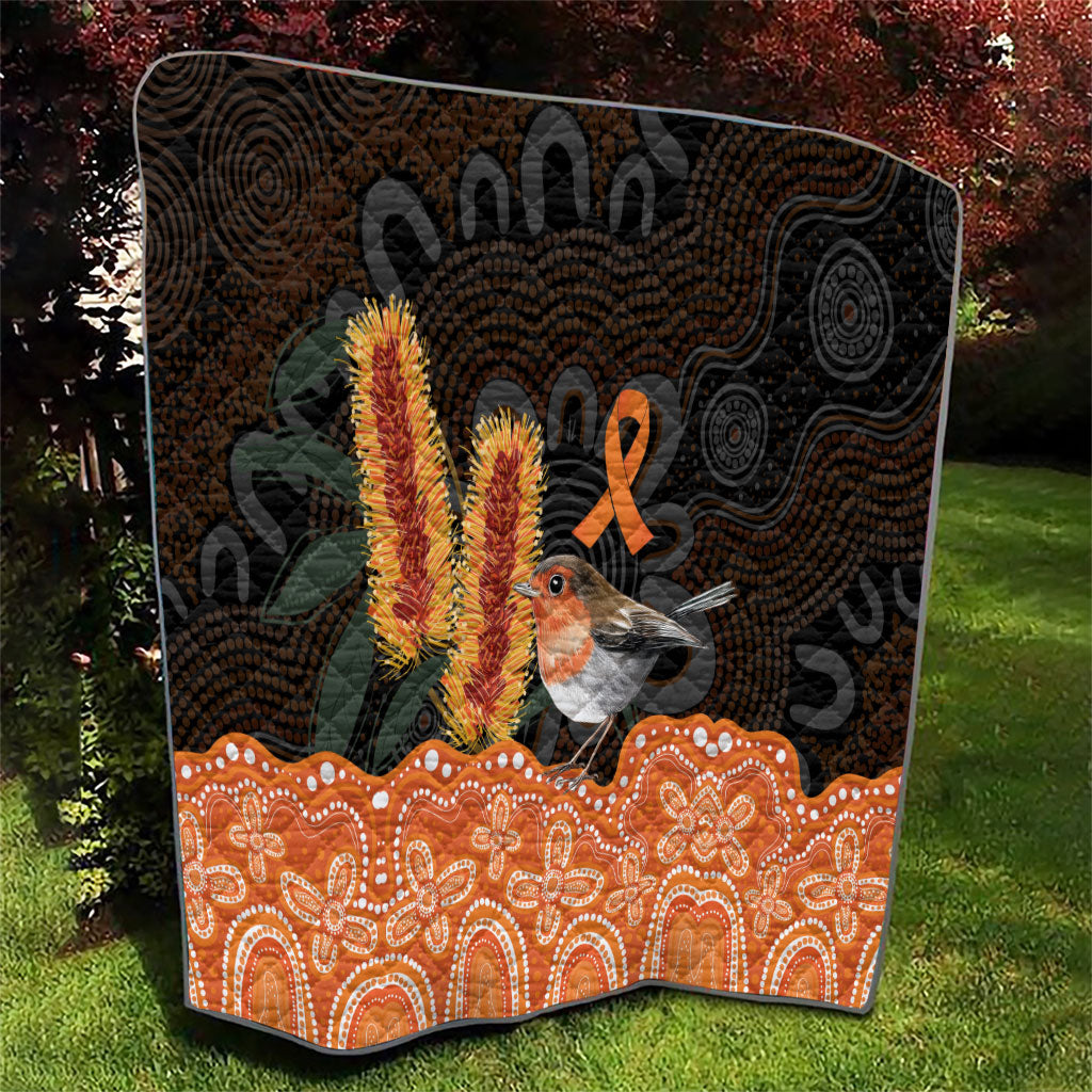 Australia Leukemia Support Quilt Flame Robin Bottlebrush Aboriginal Art