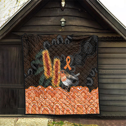 Australia Leukemia Support Quilt Flame Robin Bottlebrush Aboriginal Art